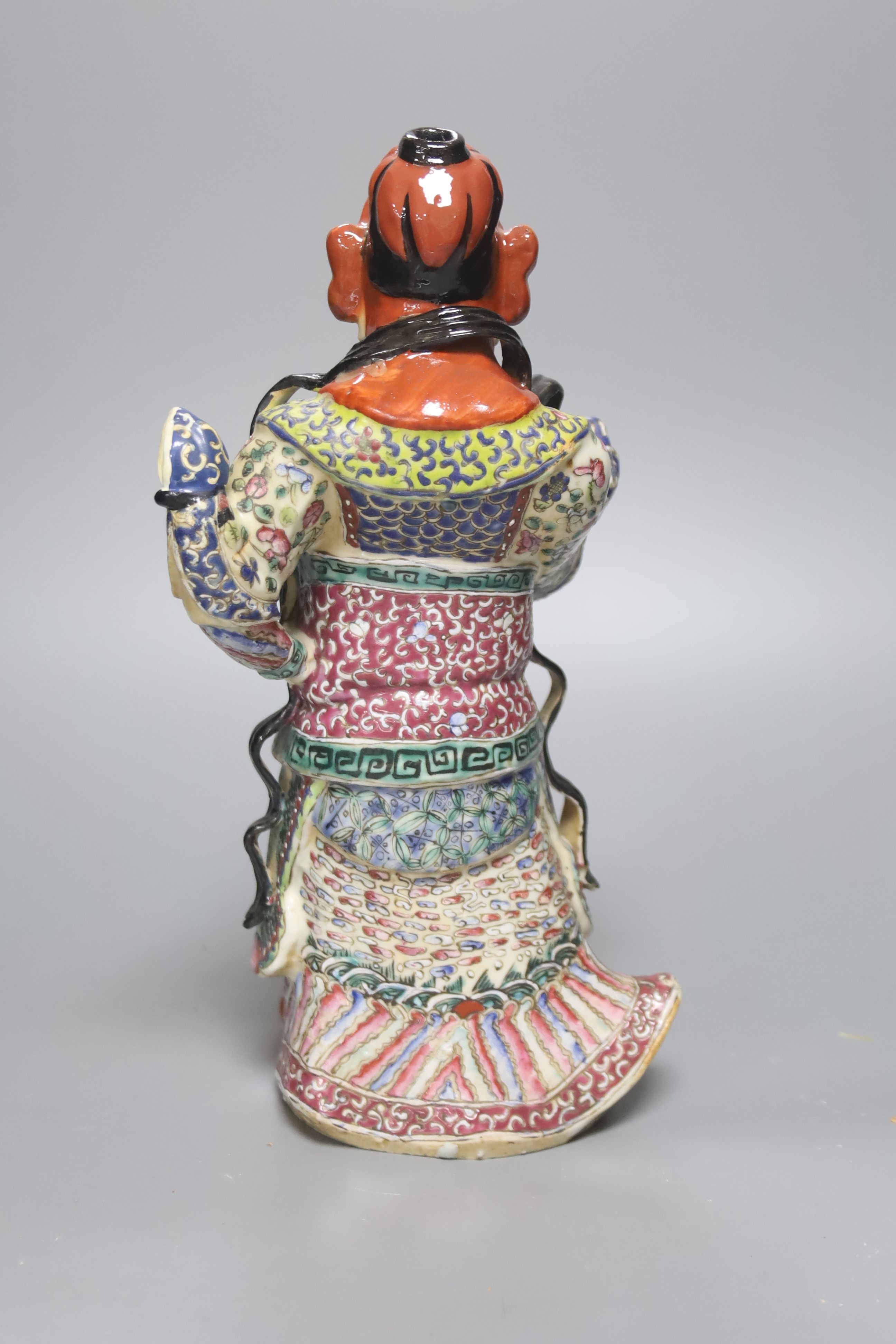 A Chinese enamelled porcelain figure of a General, Republic period, 26cm